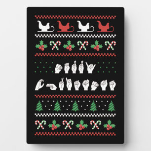Placa Expositora Feliz Navidad - LSA Lengua de Señas Americana I