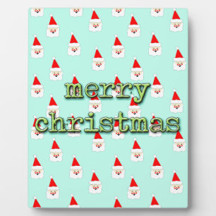 Placa Expositora feliz navidad moderno de mediados de siglo santa c