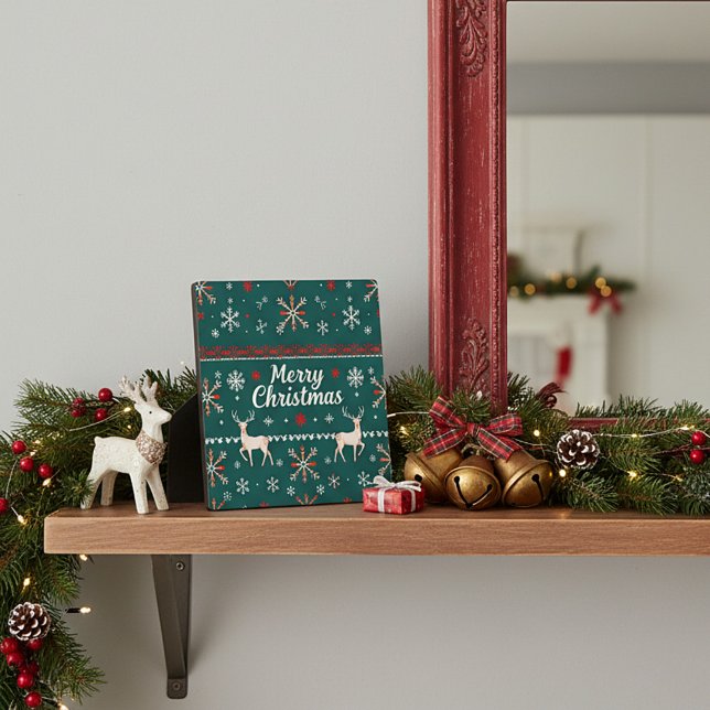 Placa Expositora Feliz Navidad patrón nórdico (Subido por el creador)