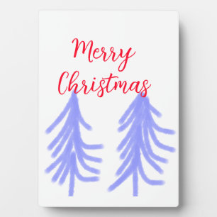 Placa Expositora Feliz Navidad pino pino púrpura rojo púrpura y agu