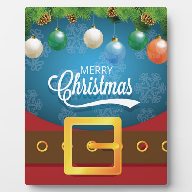 Placa Expositora Feliz Navidad Santa Suit (Frente)