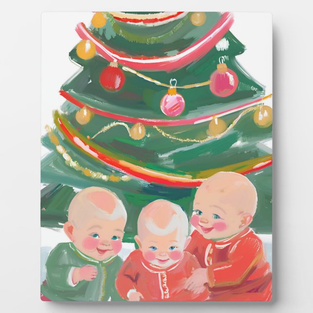 Placa Expositora Feliz navidad tripletes (Frente)