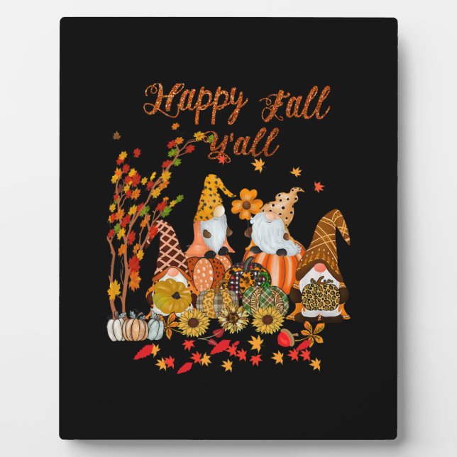 Placa Expositora Feliz otoño a Yall Gnome Leopard (Frente)