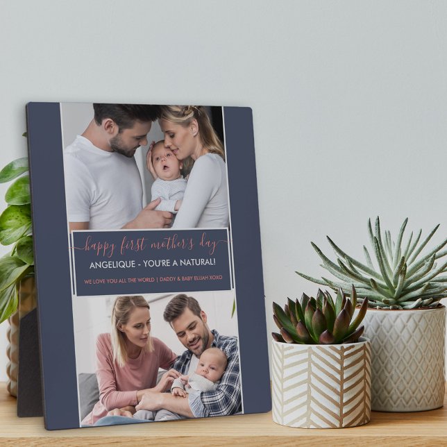 Placa Expositora Feliz primer Día de la Madre - 2 foto personalizad (Subido por el creador)