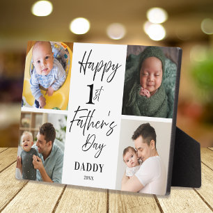 Placa Expositora Feliz primer día del padre Nuevo papá 4 Collage de