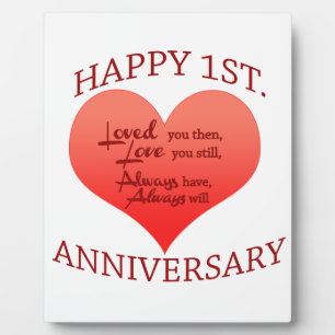 Placa Expositora Feliz primero. Aniversario