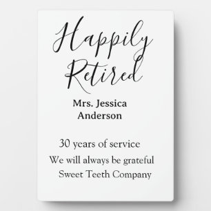 Placa Expositora Feliz retiro añadir nombre años de servicio jubila