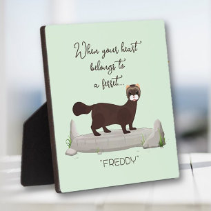 Placa Expositora ¡Ferret! ¡Un regalo lindo para un amigo amante del