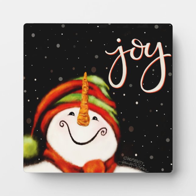 Placa Expositora Festividad de Navidades Joy Cute Snowman (Frente)