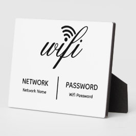 Placa Expositora Ficha de información de contraseña de red Wi-Fi el