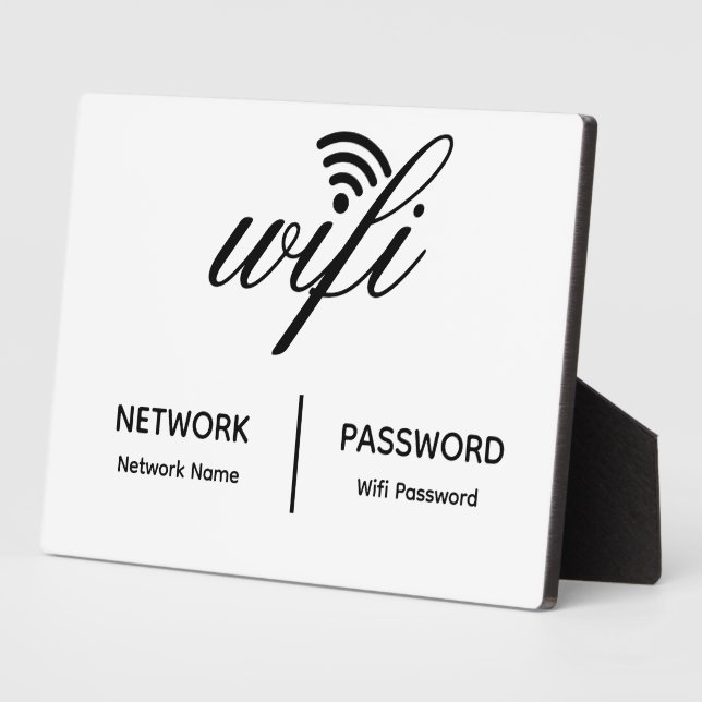 Placa Expositora Ficha de información de contraseña de red Wi-Fi el (Lado)