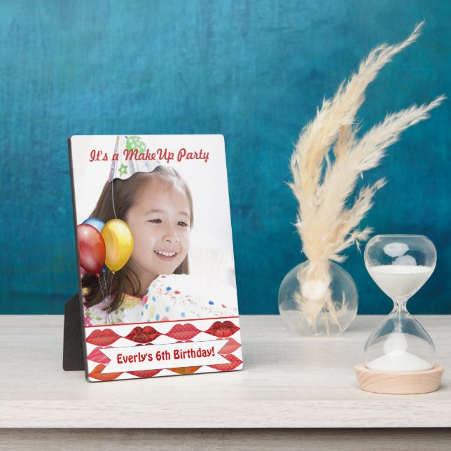 Placa Expositora Fiesta de cumpleaños de maquillaje para niñas pequ (Lado)