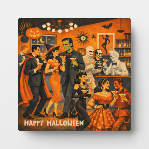 Placa Expositora Fiesta de Martini de Halloween Moderno de Mitad de