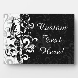 Placa Expositora Fiesta De Swirl De La Fuente Blanca Negra