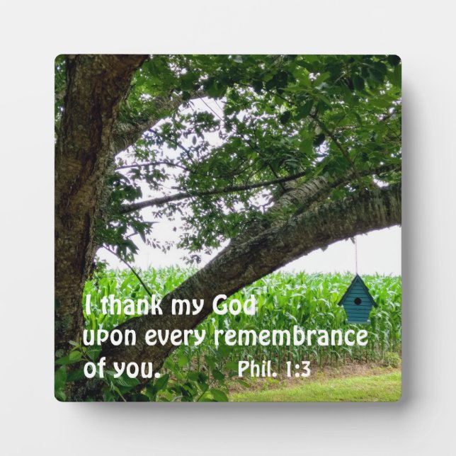 Placa Expositora Filipinas 1:3 Agradezco a mi Dios por cada (Frente)