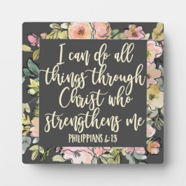Placa Expositora Filipinas 4:13 Biblia Verse Bonito Pastel Floral