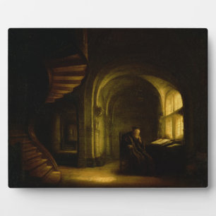 Placa Expositora Filósofo con un libro abierto, 1625-7 (aceite en e