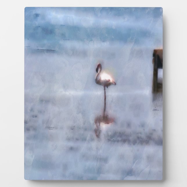 Placa Expositora Flamingo acuarela (Frente)