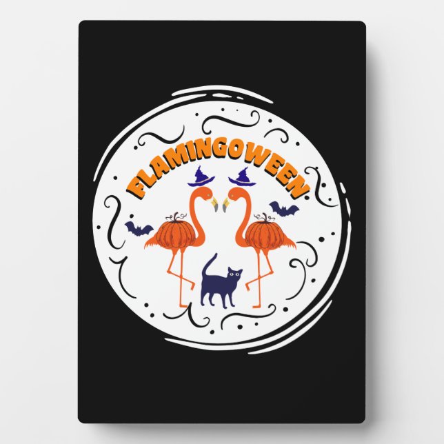 Placa Expositora Flamingoween Vintage Pumpkin Flamingo (Frente)