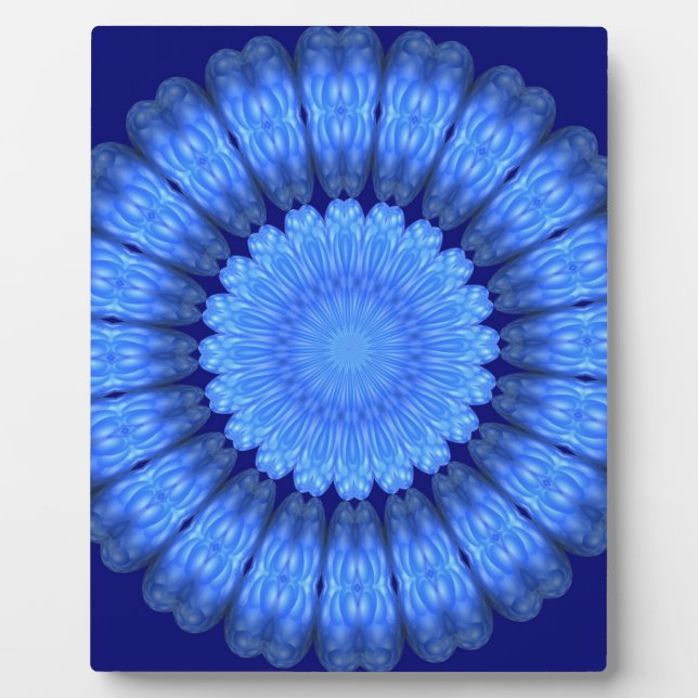 Placa Expositora Flor abstracta azul (Frente)