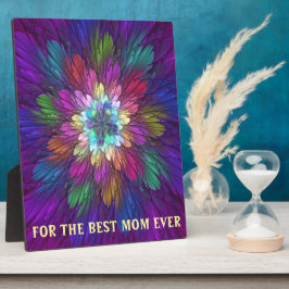 Placa Expositora Flor colorida Resumen Arte Fractal Mejor Mamá