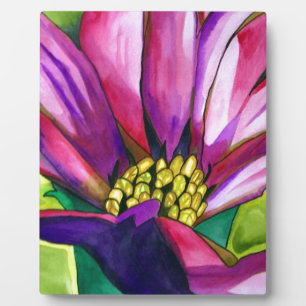 Placa Expositora Flor de arte acuático morado de Daisy Africano