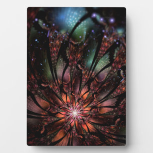 Placa Expositora Flor de fantasía fractal suave y delicada