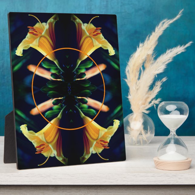 Placa Expositora Flor De Lily Amarilla Crea Tu Propia Foto (Lado)