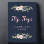 Placa Expositora flor de marina flops de voladizo rosado favores de<br><div class="desc">un bonito diseño con flores acuarelas</div>