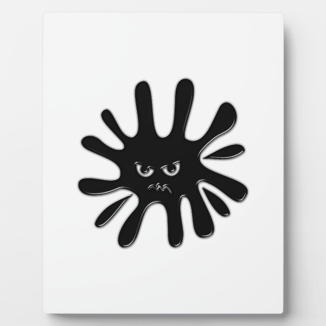 Placa Expositora Flor de pintura negra furiosa (Frente)