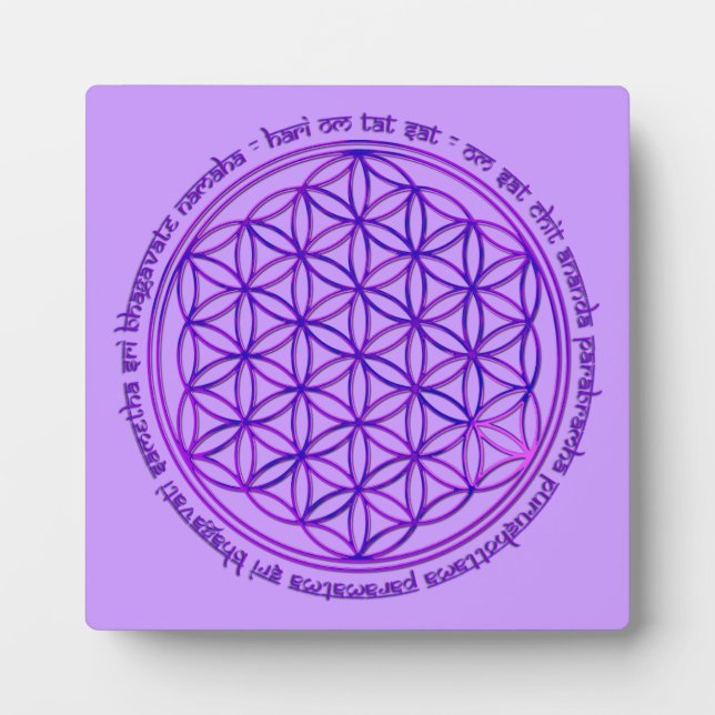 Placa Expositora Flor de vida - Moola Mantra - violeta (Frente)