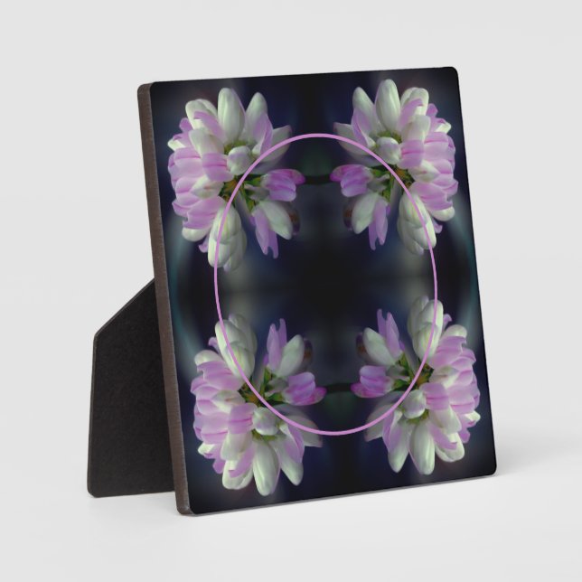 Placa Expositora Flor Rosa Y Blanca Crea Tu Propia Foto (Anverso)