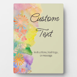 Placa Expositora Flor silvestre de acuarela psicodélica