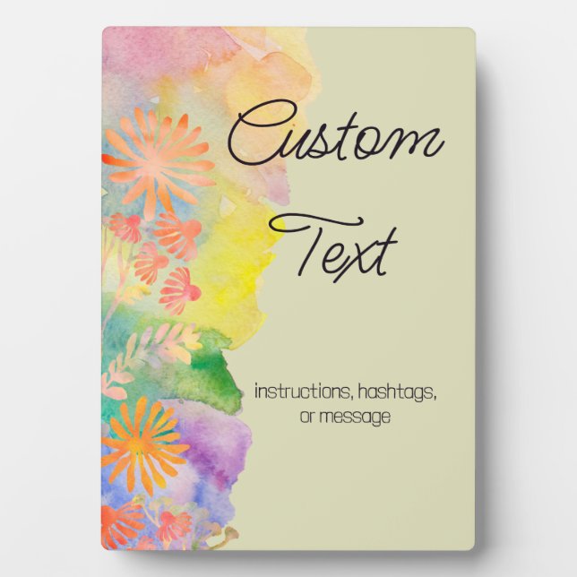 Placa Expositora Flor silvestre de acuarela psicodélica (Frente)