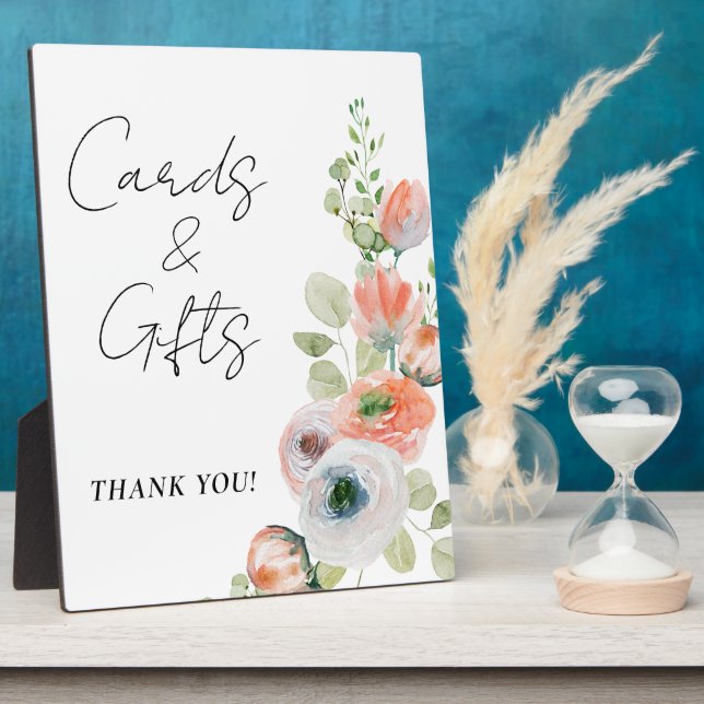 Placa Expositora Floral Cards and Gifts Bridal Shower  (Lado)