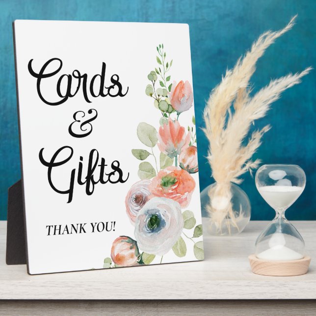 Placa Expositora Floral Cards and Gifts Bridal Shower  (Lado)