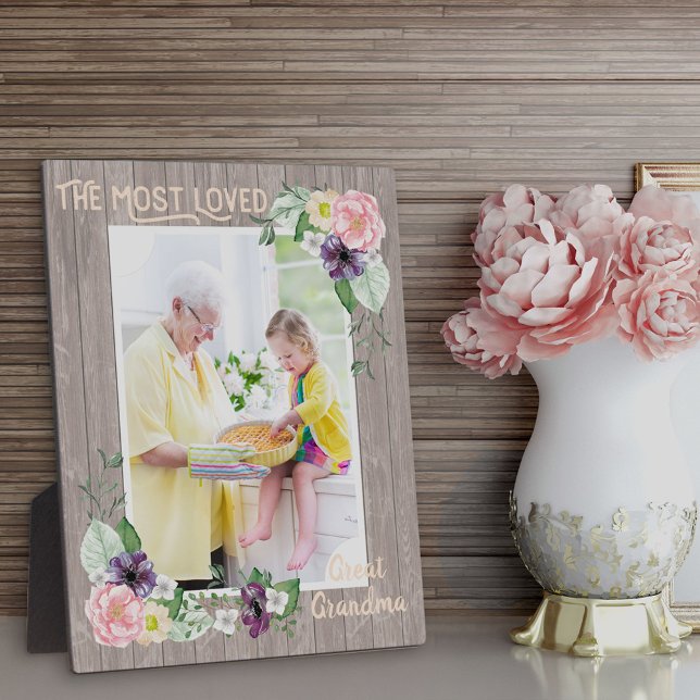Placa Expositora Floral de acuarela rústica de la abuela más querid (Subido por el creador)