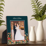 Placa Expositora Floral Dragonfly hongos Foto Nombres personalizado<br><div class="desc">Fun Moderno Floral Floral Mushroom Easel Photo Message Plaque - colorido y elegante arte perfecto para parejas. Estas divertidas placas personalizadas de plaquitas fotográficas hacen grandes keepsakes para la familia, amigos, compañeros de trabajo, profesores, etc. El regalo perfecto para tu San Valentín. Placas más modernas, florales y motivacionales en mi...</div>