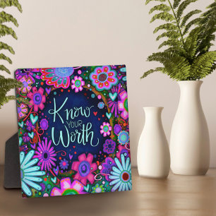 Placa Expositora Floral inspiradora conoce tu valiosa cita