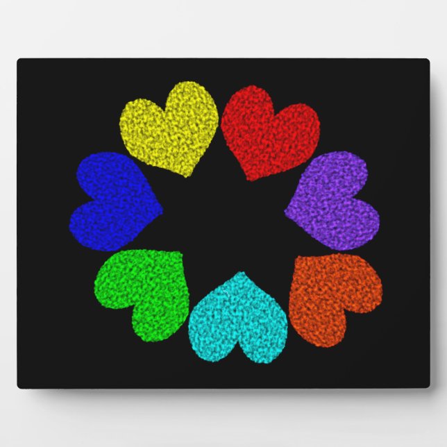 Placa Expositora Floral Rainbow Love Heart Plaque (Frente)