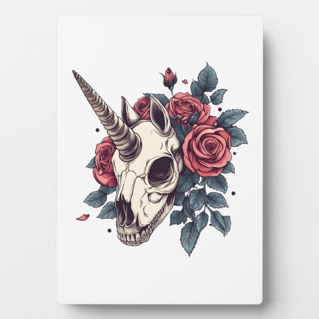 Placa Expositora Floral Skull Unicorn (1) (Frente)
