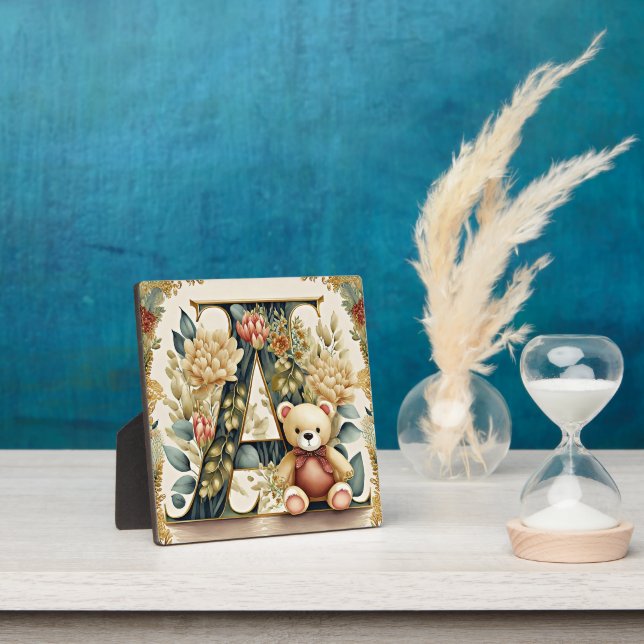 Placa Expositora FLoral Teddy Bear Letra A (in situ)