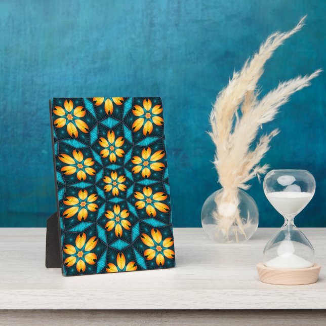 Placa Expositora Flores abstractas amarillas (Lado)