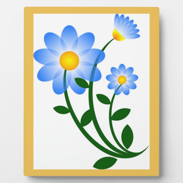 Placa Expositora Flores azules (Frente)