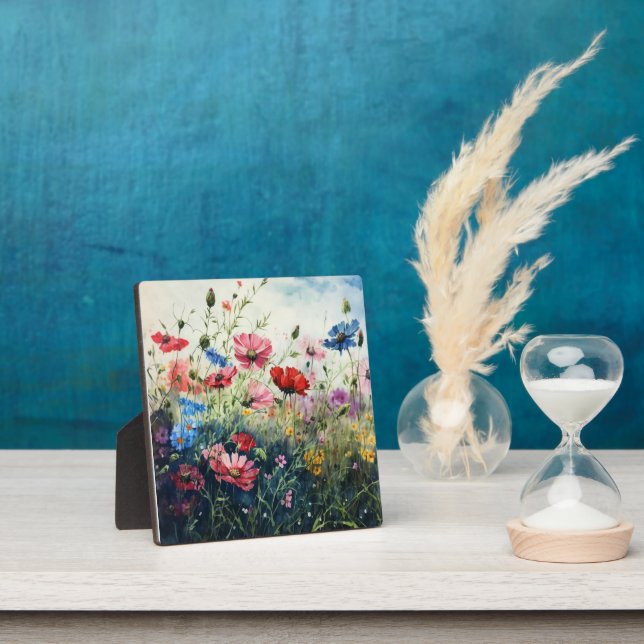 Placa Expositora Flores Cosmos cerca (in situ)