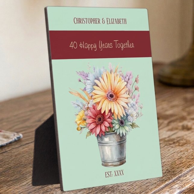 Placa Expositora flores de aniversario de rubí 40 nombres verde (Subido por el creador)