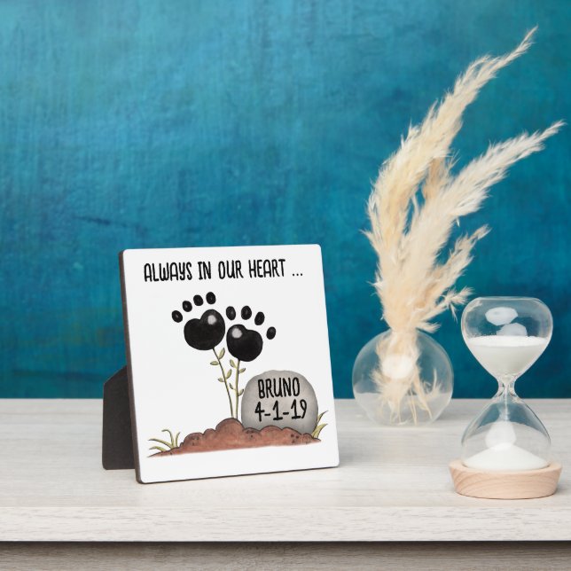 Placa Expositora Flores de Huella de Mascota Recuerdo de Pérdida de (in situ)