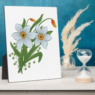 Placa Expositora Flores de tulipanes y daffodils