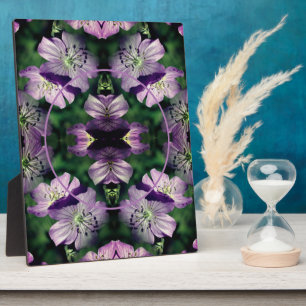 Placa Expositora Flores moradas de geranio agregan tu foto