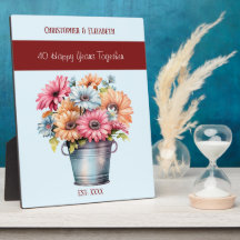 Flores para el 40 aniversario de Ruby nombres azul